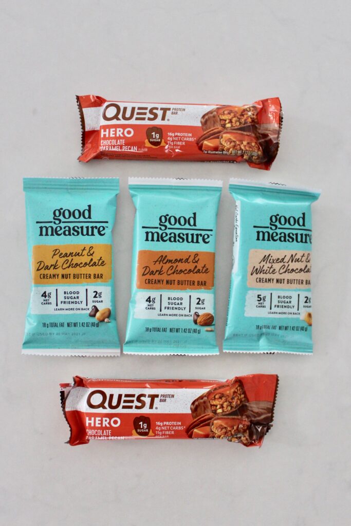 Good Measure Bars and Quest Nutrition Bars What's In My Gym Bag